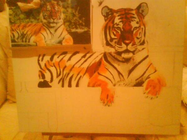 Creation of Tiger Art: Step 2